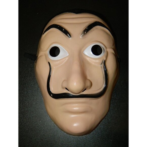 Salvador Dali Style Plastic Face Mask Costume Cosplay Money Heist - Picture 1 of 5